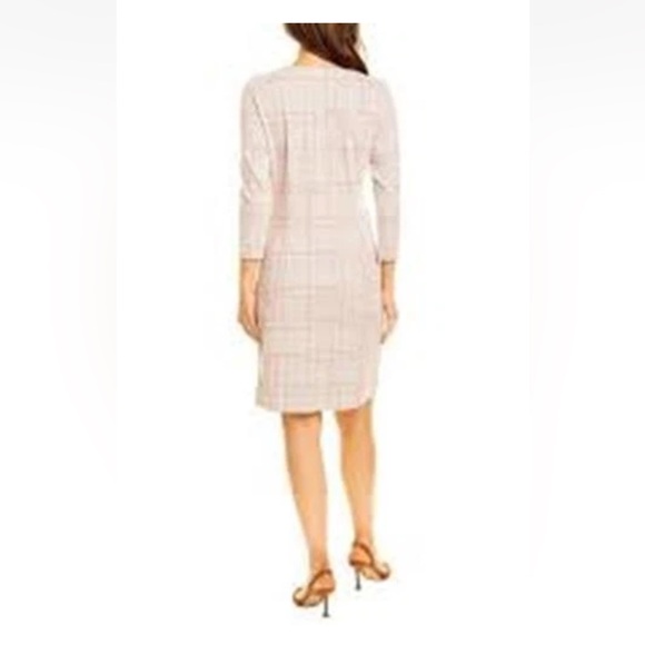 J. McLaughlin Sophia career sheath Gray Plaid Long Sleeve Dress - Picture 7 of 8